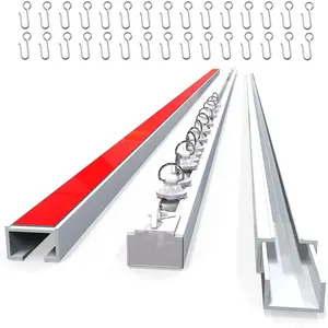 No Drill Self Adhesive Non-Flexible Curtain Track, 3 Meter (9.8 ft) Adhesive Curtain Rod for Smooth Ceiling or Wall Mount