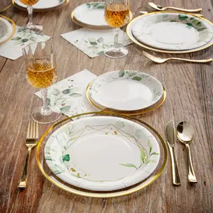 436 Pc. Eucalyptus Bridal Shower Tableware Kit for 48 Guests