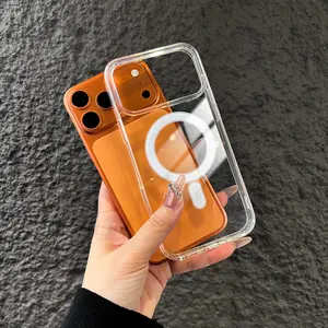 Ultra Clear Magnetic Wireless Charging Case for iPhone 17 Pro Max Plus Air/16/15/14/13/12/11 Samsung Galaxy S25 S24 S23 S22 Ultra Plus FE with Shockproof TPU Protection Luxury Transparent Design & Magnetic Charging e1