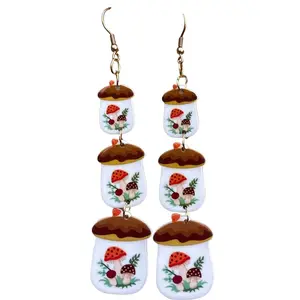 Retro Merry Little Mushroom Kitchen Canister Earrings