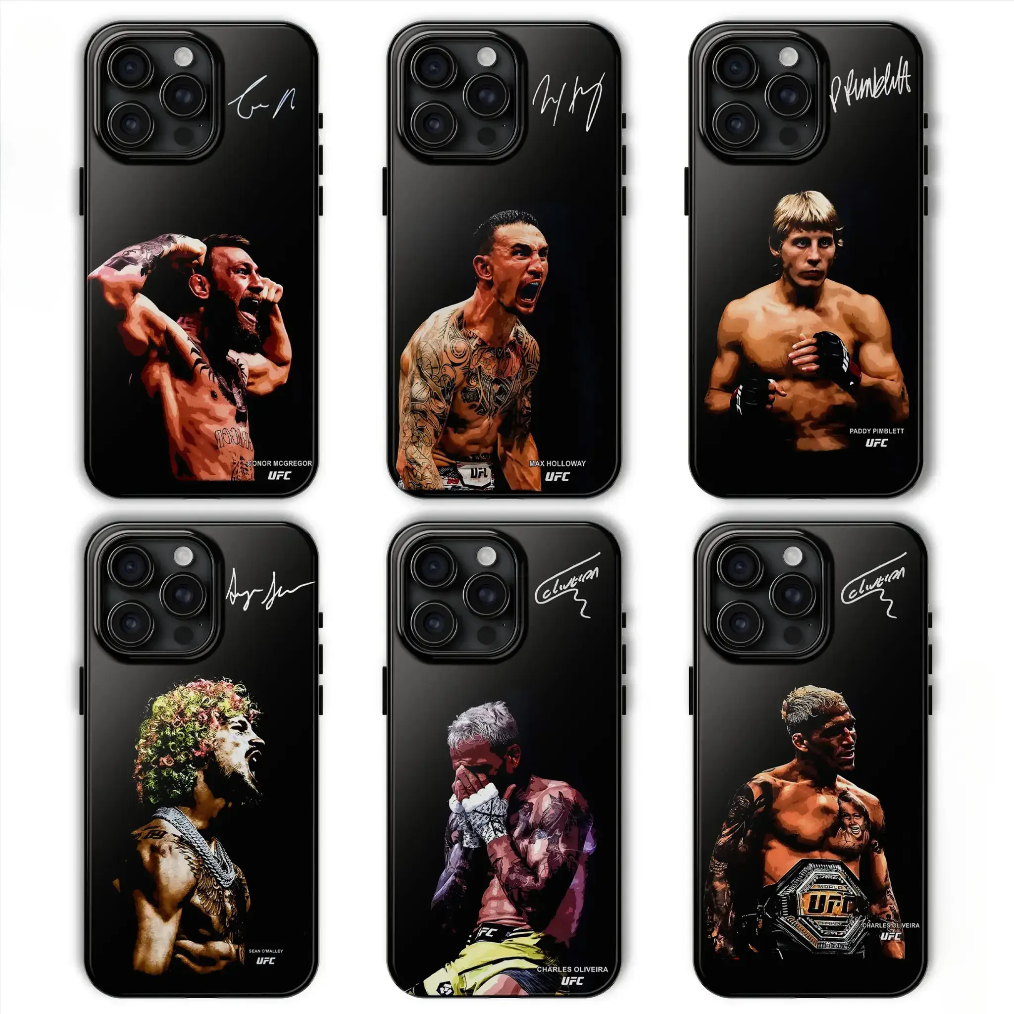 UFC Fighter Signature Series Phone Cases — Champion-Themed Protective Covers (Fight Night Edition), Compatible with iPhone 11–17 Pro Max/Plus Series and Samsung Galaxy S23– Series