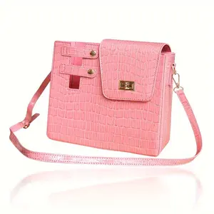 1 pc Stone pattern crossbody water bottle bag, leather material rack for water bottle storage, suitable for outings