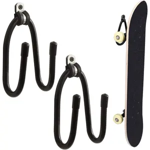 Skateboard Wall Mount Adjustable Hanger Holder Hook Rack Display for Guitar, Skateboards, Longboards, Skis, Snowboards, Water Skis and More