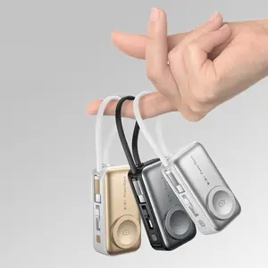 5000mah Three-In-One Mini Power Bank, Dual Type-C Ports, Universal Compatibility, Portable Charger, Foldable Stand, Fits iPhone, Android, AirPods, Apple Watch, Portable Battery Pack