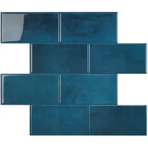 10-Sheet Subway Tile Peel and Stick Backsplash, Self Adhesive Vinyl Wall Tiles, Stick on Backsplash for Kitchen and Bathroom(Thicker Design)