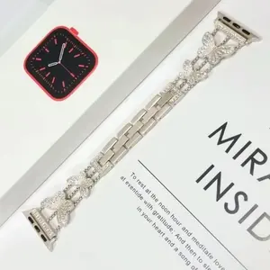 Fashion Butterfly Bling Band for Apple Watch 38mm 40mm 41mm 42mm – Iced Out Rhinestone Metal Strap, Sparkly Feminine Replacement Wristband, Lovely Holiday Gift Choice for Series 10/11 [Watch NOT Included]