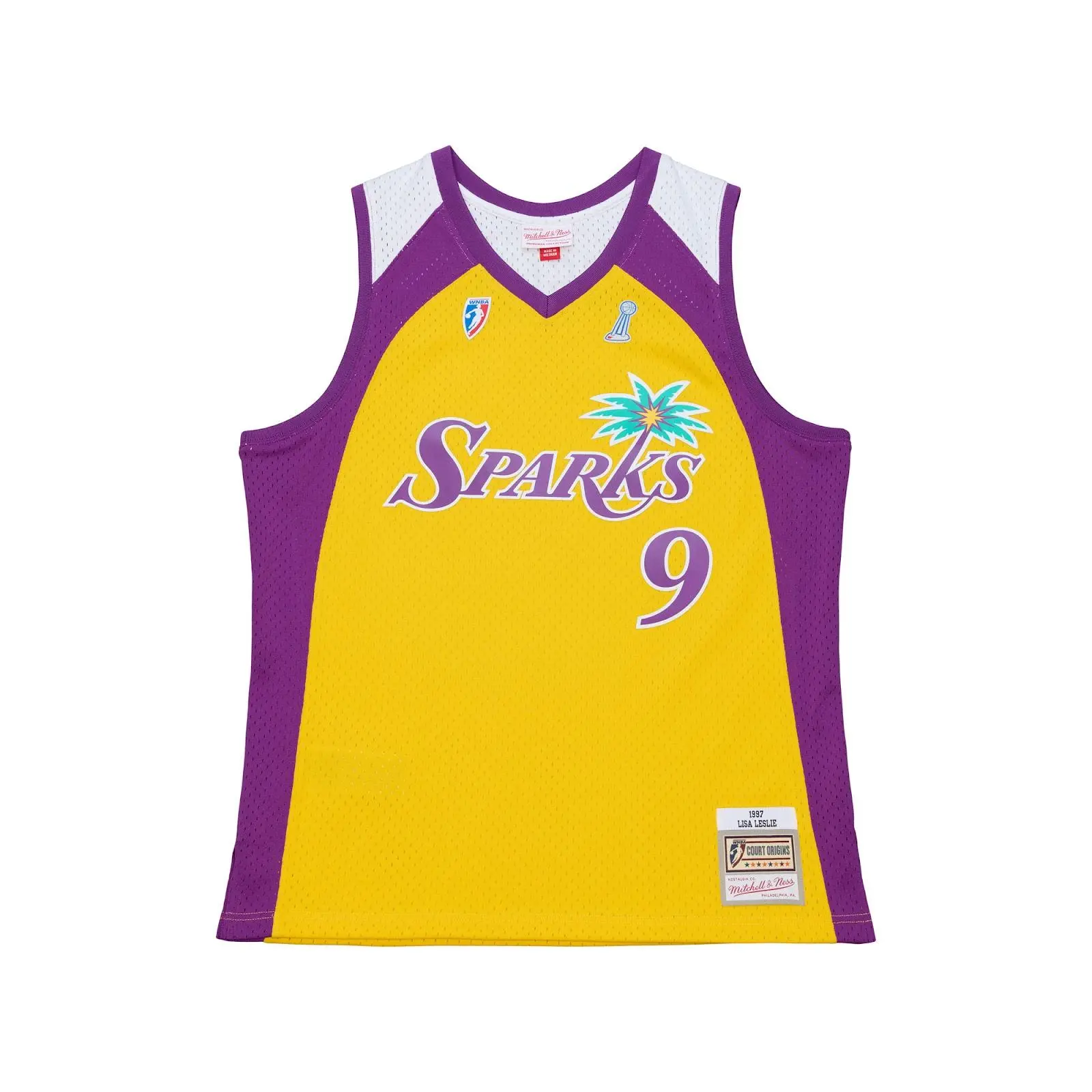 Lisa Leslie Los Angeles Sparks 1997 Gold Swingman Jersey WNBA Throwback NBA Basketball Hardwood Classics Fan Gear Mitchell & Ness
