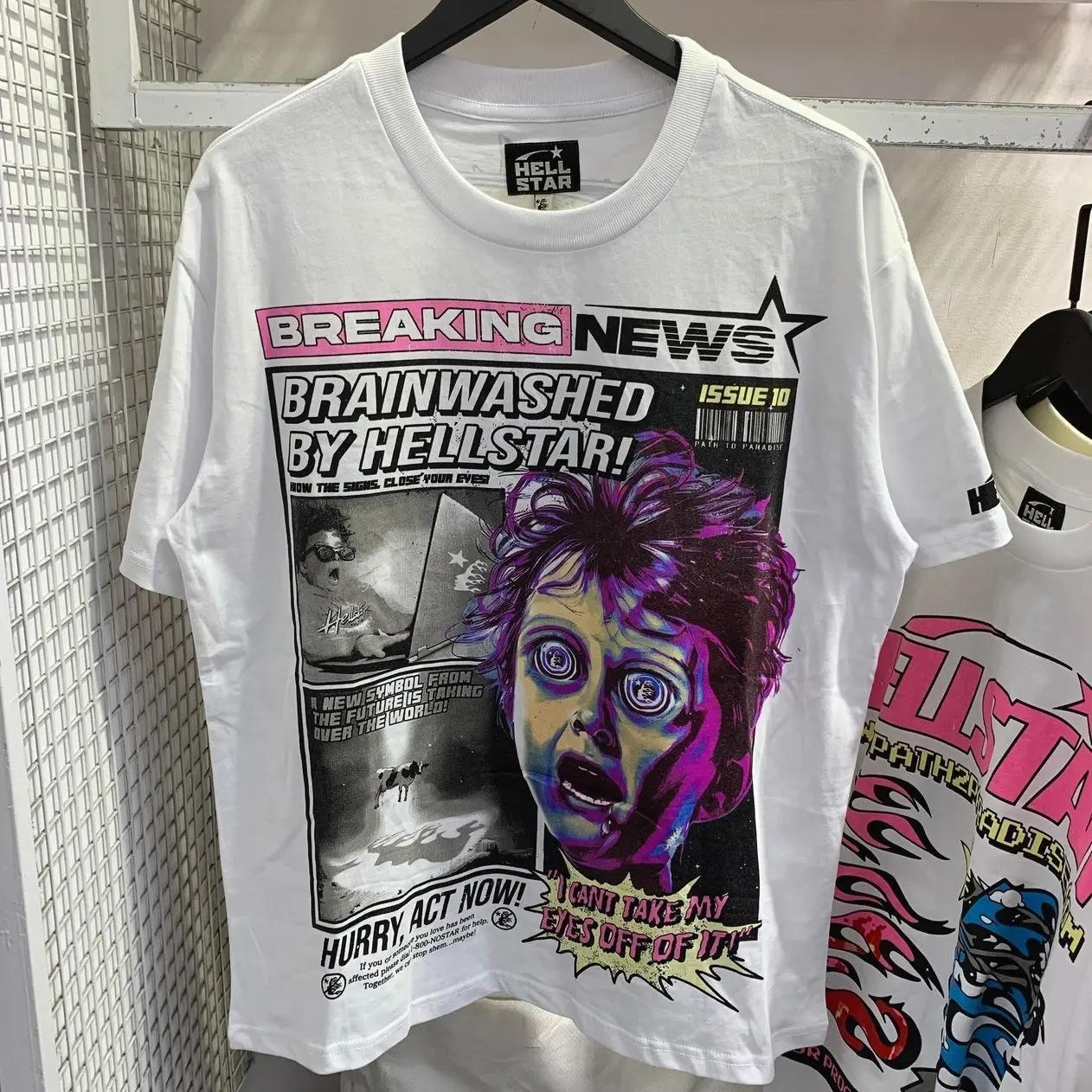 Hell-star Breaking News T-Shirt Vintage Shirt Streetwear Shirt Unisex Cotton Crewneck Shirt G13