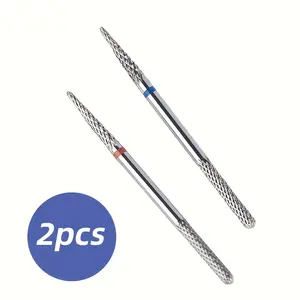 2 Pcs Multifunction Under Nail Drill Bit Double Ends Tungsten Carbide Sharp Nail Gel Cuticle Remover Drill Bit For Nail Preparation Manicure Pedicure
