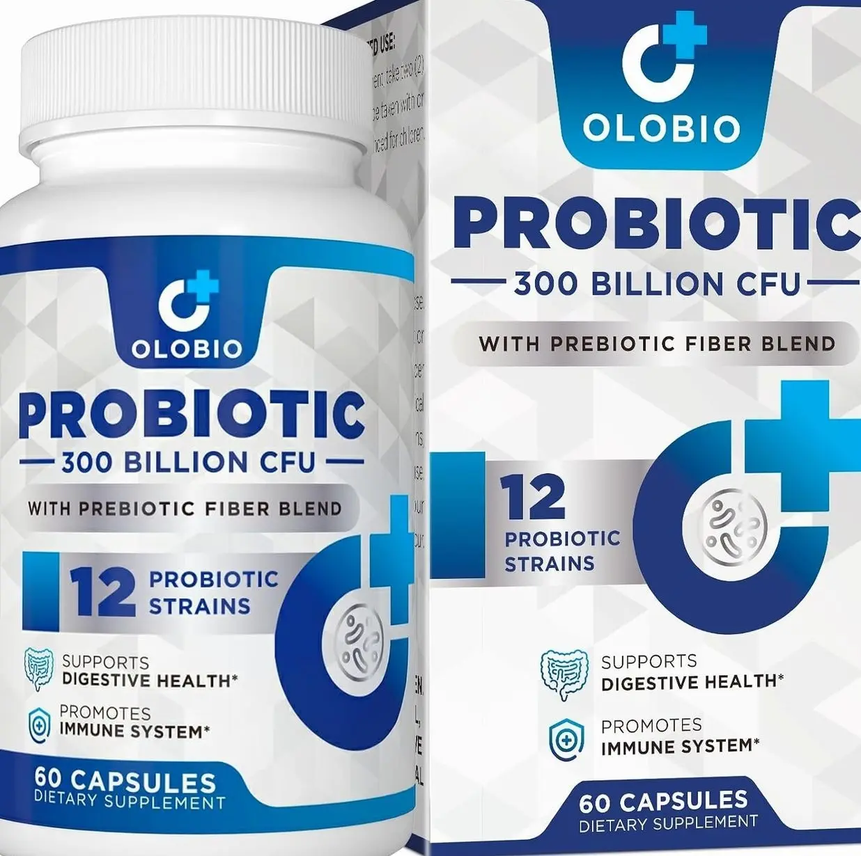 300 Billion CFU Probiotic, 12 Strains with 3 Organic Prebiotics, Probiotics for Women and Men, Daily Supplement for Digestive, Immune, Gut & Bloating Health, Shelf Stable, Vegan, 60 Counts