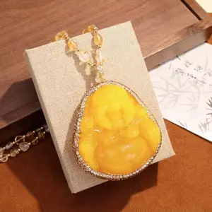 2025 New Hot Sale Big Belly Buddha Necklace Pendant Buddha Maitreya Buddha Pendant for Men and Women In Stock Wholesale