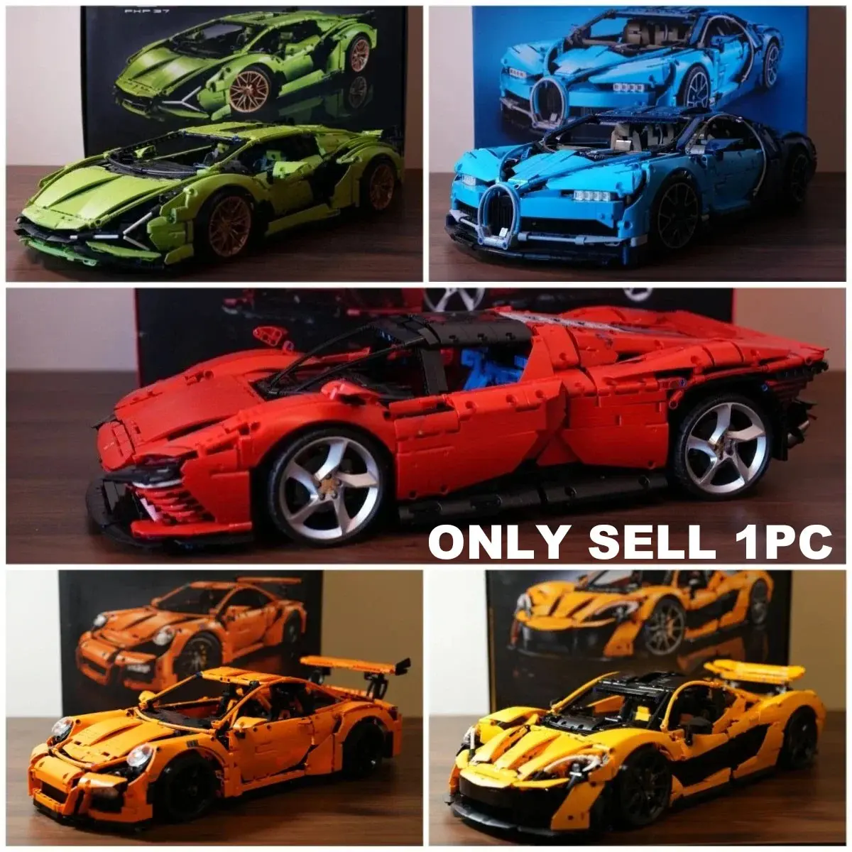 MOC Bricks Super Speed Technicial 1:8 Scale Sport Car  Model Building Blocks Toy for Adult Boys Kids Birthday Christmas Gifts