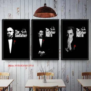 3-Piece Set, Classic Retro Wall Art, The Godfather Movie Series High-Definition Canvas Art Posters, Home Living Room Bedroom Decorative Paintings, Modern Art, 2D Flat Frameless