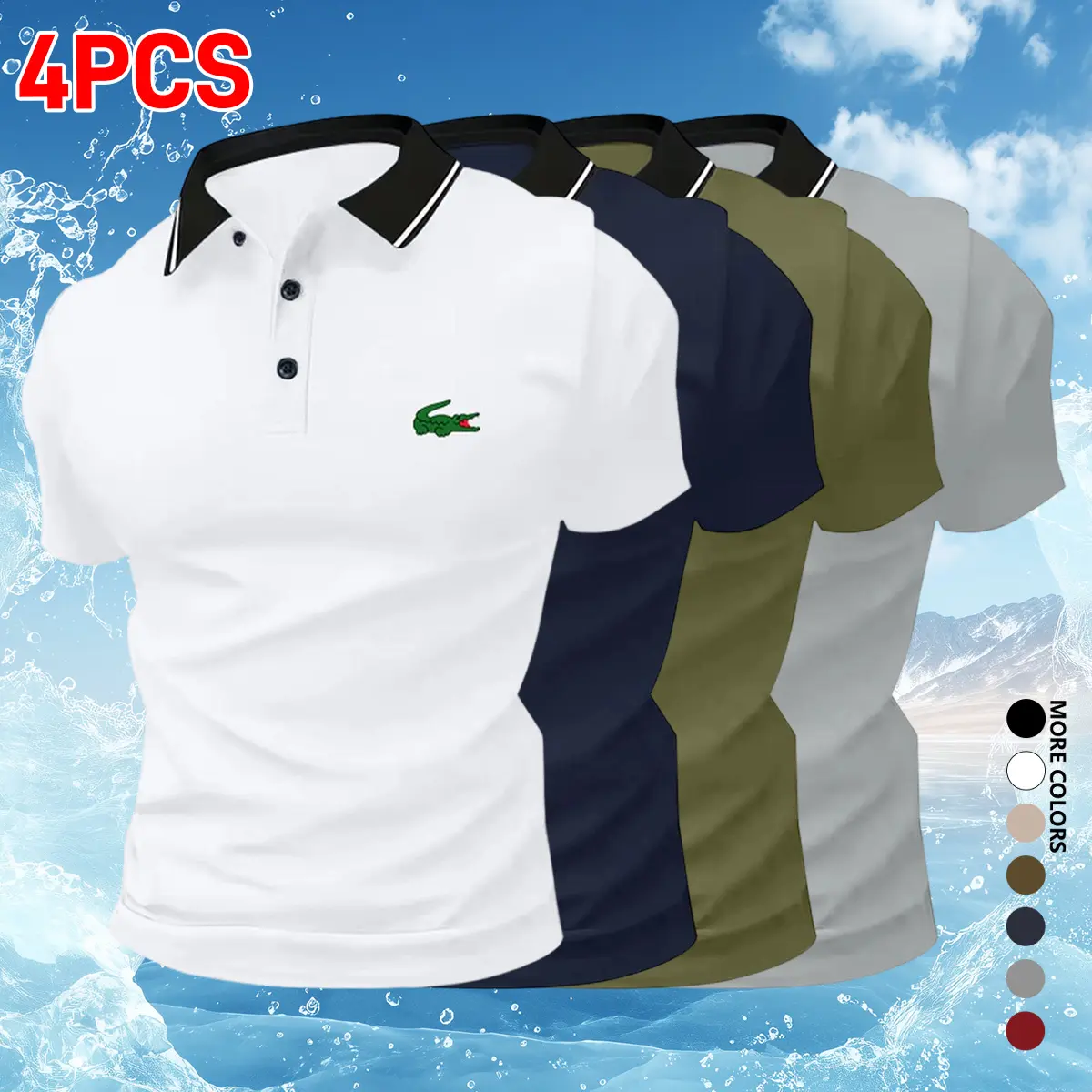New Polo shirt, casual short-sleeve top, summer collared T-shirt that is comfortable and breathable