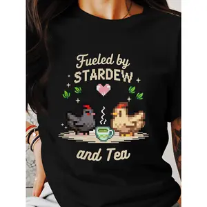 Pelican Town Shirt Fueled By Tea, Cozy Gaming Shirt, Gamer Girl Gift, Stardew, Valley Gift, Gamer Gift Idea, Pelican Town Shirt