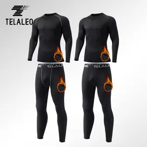 TELALEO 2 Set Mens Thermal Underwear Fleece Lined Long Johns 4 Pcs Base Layer Shirts Pant for Cold Winter Weather Menswear Socks Crewneck Motocross   tiktok shop store   heat tech