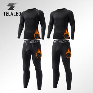 TELALEO 2 Set Mens Thermal Underwear Fleece Lined Long Johns 4 Pcs Base Layer Shirts Pant for Cold Winter Weather Menswear Socks Crewneck Motocross   tiktok shop store   heat tech outdoorfun