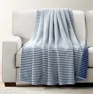 Lush Decor Super Cozy Ultra Soft Ribbed Faux Fur Throw 50"x60"