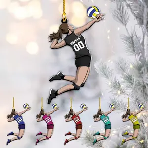 Personalized Name Volleyball Ornament, Gift for Volleyball Player, Sport Ornament 2024, Volleyball Christmas Ornament, Volleyball (Style 9)