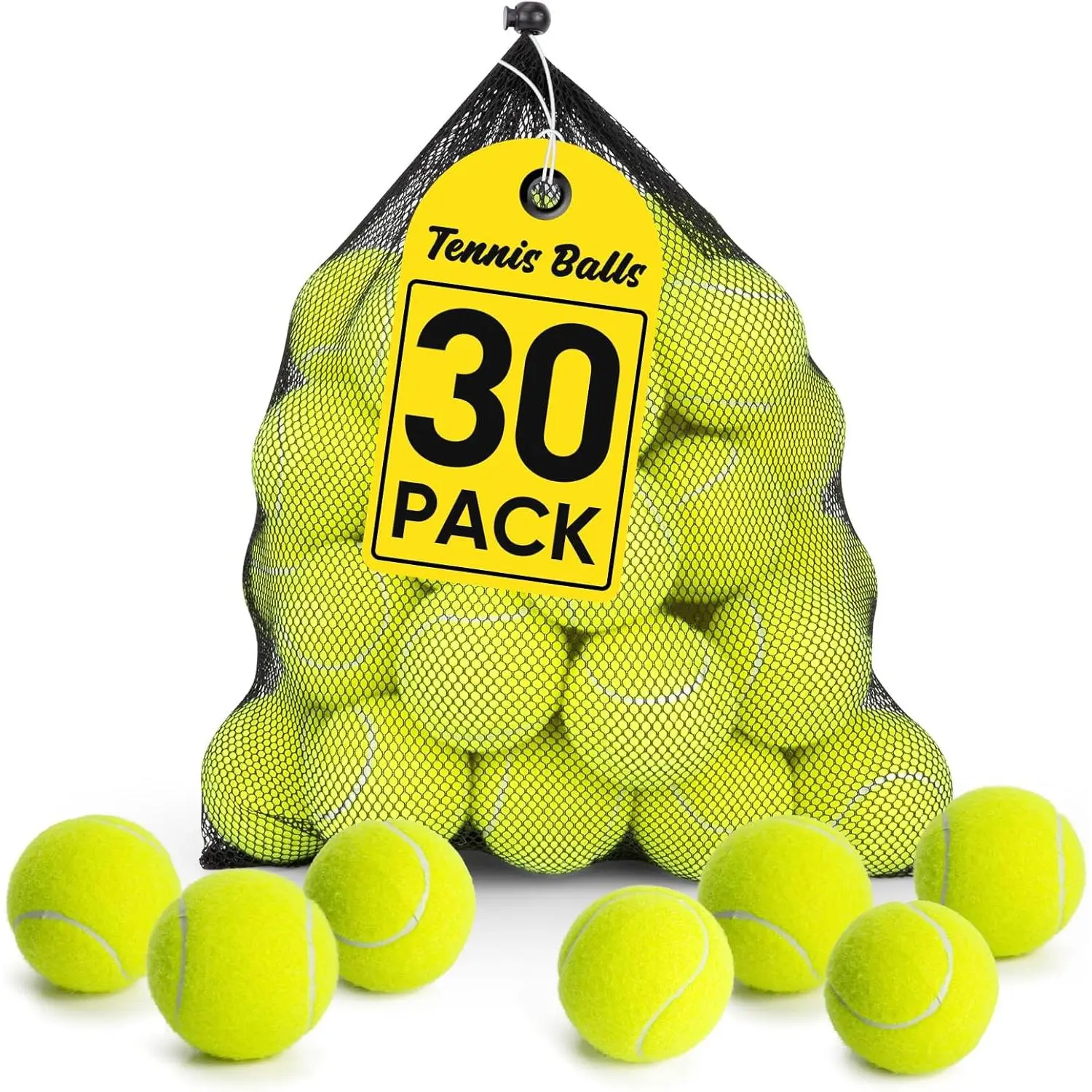 16/30/40/60 Pcs Tennis Balls, High Elasticity Tennis Balls Bulk, Comes with a Portable Mesh Bag, Tennis Ball for Dogs, Suitable for Beginner  Ball, Durable & Bounce