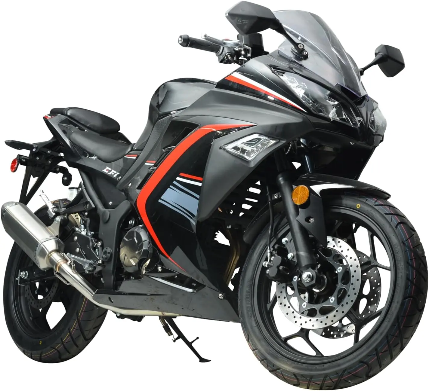 HHH GTX 250 Motorcycle EFI Fuel Injection Manual 6 Speed 250cc Motorcycle Street Bike for adult (Black)