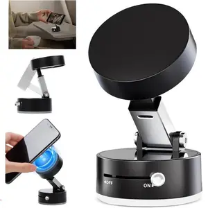 Portable Multi-Function Vacuum Magnetic Car Phone Holder with Magnetic Safety Lock; Foldable and Extendable Double-Sided Magnetic Phone Holder, Phone Holder For Car, Cell Phone Mount, Universal Smartphone Holder, Compatible with All Phones