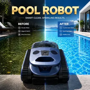 Summervibes TideGlide Cordless Robotic Pool Cleaner – 2026 AI Upgrade, Fully Automatic, No Labor Cost, Hands-Free Pool Care for Inground Pools up to 2,150 Sq. Ft. Poolcleaner