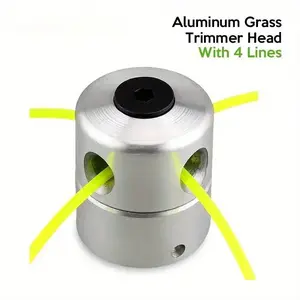 Tool Part for Lawn Mower Cylindrical Grass Head Strimmer Mower Head Silver Aluminum Alloy Trimmer Head Cutter Accessories