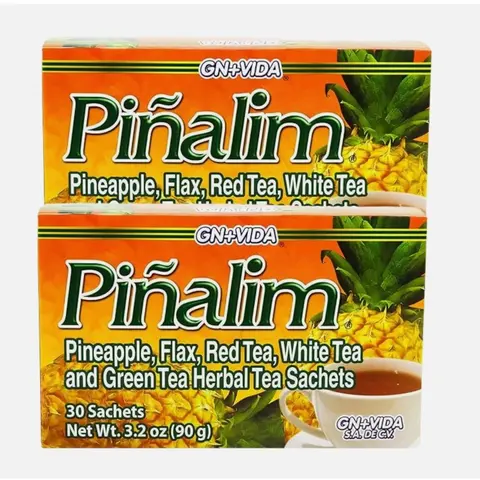 2 Pack Combo GN + VIDA Pinalim Piñalim Natural Health Tea Caffeine Free Herbal Tea Bags with Senna Leaf & Green Tea Adult Dietary Supplement