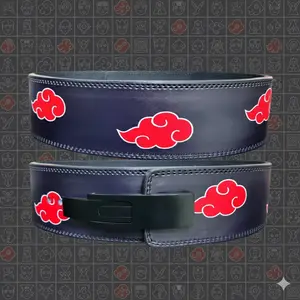 Red Cloud Power Lever Belt Anime Design Premium Leather Weightlifting Belt for Gym & Powerlifting High-Quality Materials Comfortable Wear Ideal for Anime Enthusiasts