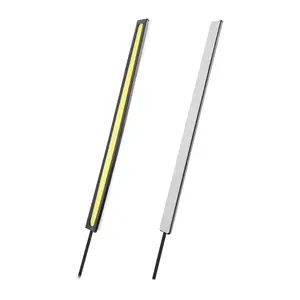 2Pcs LED Daytime Running Lights Car LED COB DRL Fog Lights IP45 Waterproof LED Strip Fog Day Driving Lamp Sticker For 12V Car Interior Exterior Use