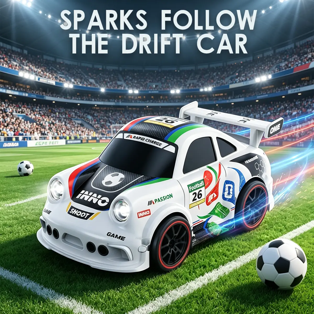 2.4G 4WD High-Speed RC Stunt Car, 3-Mode Motion Sensing Rechargeable Race Car with LED Lights, 4WD Interactive Follow & Escape Drift Toy, Perfect Birthday Gift for Kids, Rc Stunt Cars