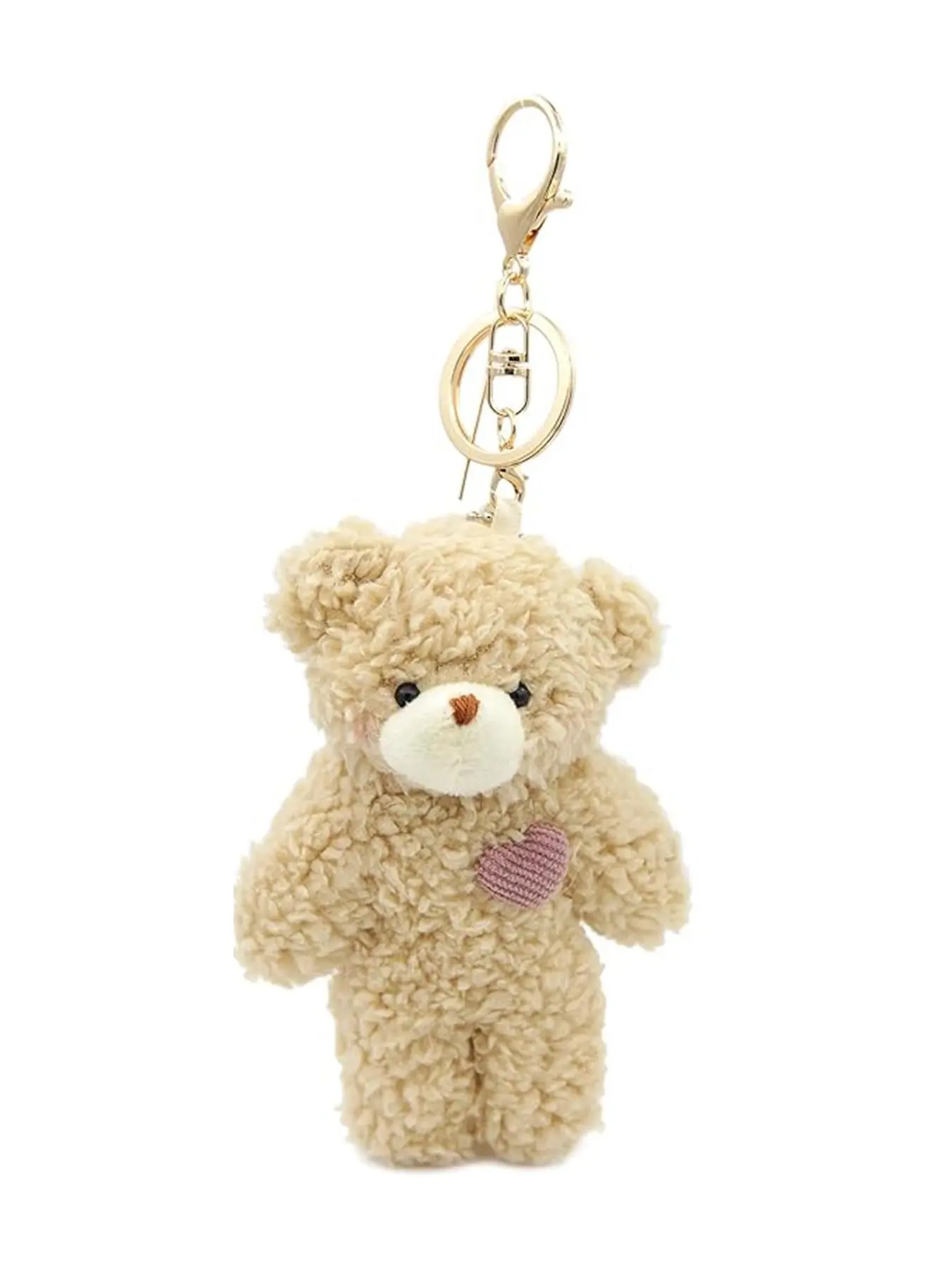 Brown Bear Pink Heart Keychain,Cute Keychain,Keychain Soft Cotton Key Chain DIY Keychains,Crafts Stuffed Animals,Bears, Cars Accessories,Stuffed Animals and Teddy Bears,Plush Decor,Keychain For Bags,Teddy Keys,Cute Keychain Accessory