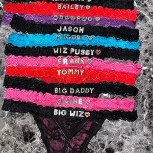 Women's Customized Name Thong - Personalized Panty - Floral Design, Soft & Breathable Fabric, Perfect for Any Occasion, Handmade with Love, S/M & L/XL Sizes