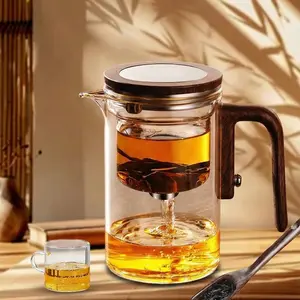 Glass Tea Pot with Filter Net, Magic Teapot for Water Separation, Elegant Glassware for Daily Use & Gift Ideas