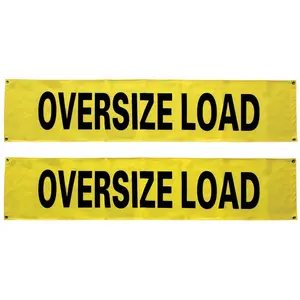 VULCAN Oversized Load Banner For Escort Vehicles - Solid - 2 Pack - 12 Inch x 60 Inch Truck Car Decal