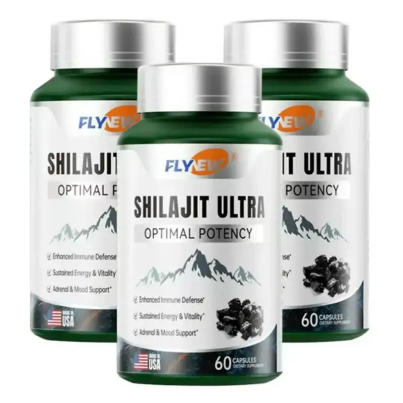 [3 pack]Flynew Optimal Potency Shilajit Ultra Capsules, 60 Count, Made in USA with Essential Minerals for Energy, Healthy Aging & Immune Support - Healthcare Supplement