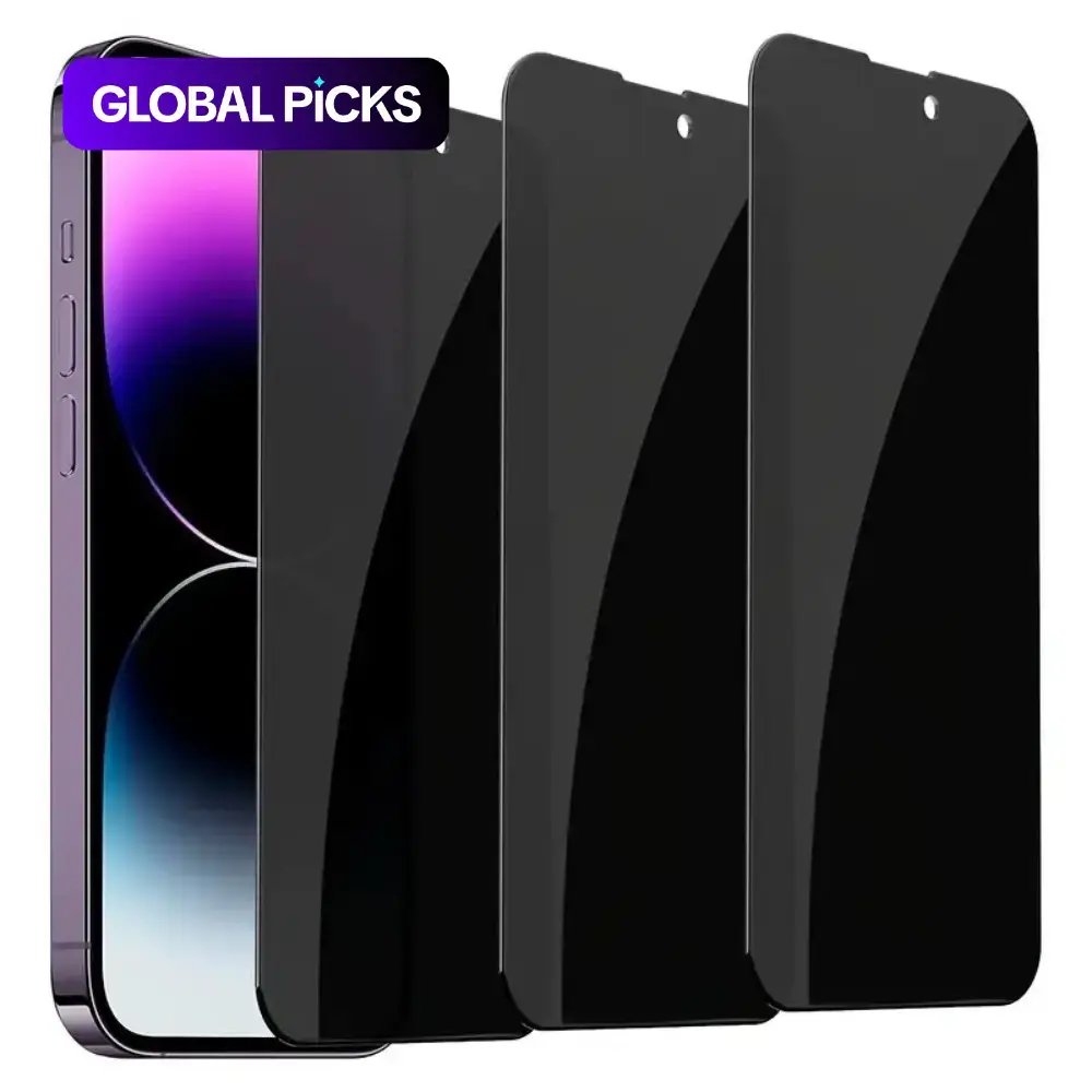 Privacy Screen Protector, 3 Counts Anti-Spy Protective Tempered Glass Film, Phone Screen Protector Accessories Compatible with iPhone 16 15 14 13 12 11 Pro Max Plus X XS XR Mini #GLOBAL PICKS