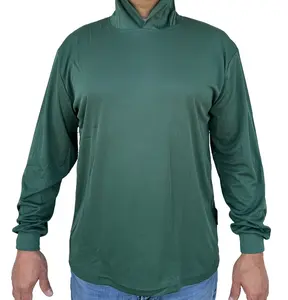 Hoodie Green High Visibility Shirt Air Cooling Flow w UV Protection for Men Menswear Sweatshirts Tops