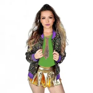 Mardi Gras Sequin Jacket for Women, Mardi Gras Outfit Costume Accessories