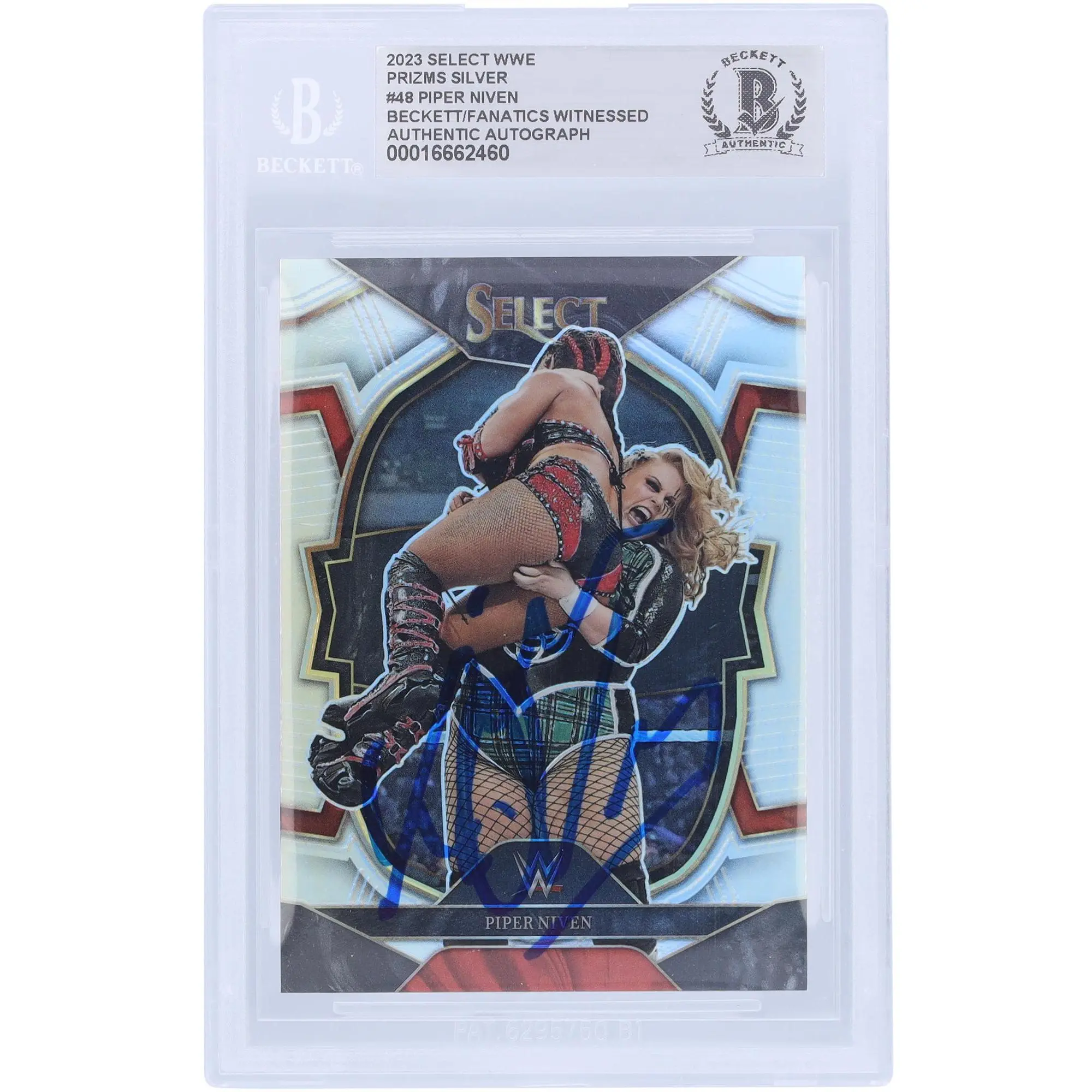 Piper Niven WWE Autographed 2023 Panini Select Silver Prizm #48 Beckett Fanatics Witnessed Authenticated Card - Fanatics Authentic Certified