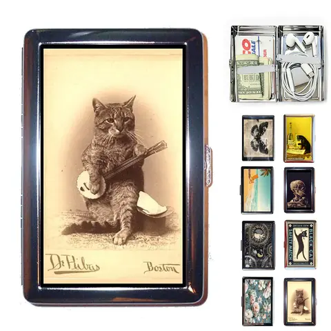 Vintage-Style Versatile Card & Cash Case, New Vintage Versatile Metal Storage Case with Easy Snap, Elegant and Rebellious Card Box for Credit Cards Cash Id Business Cards