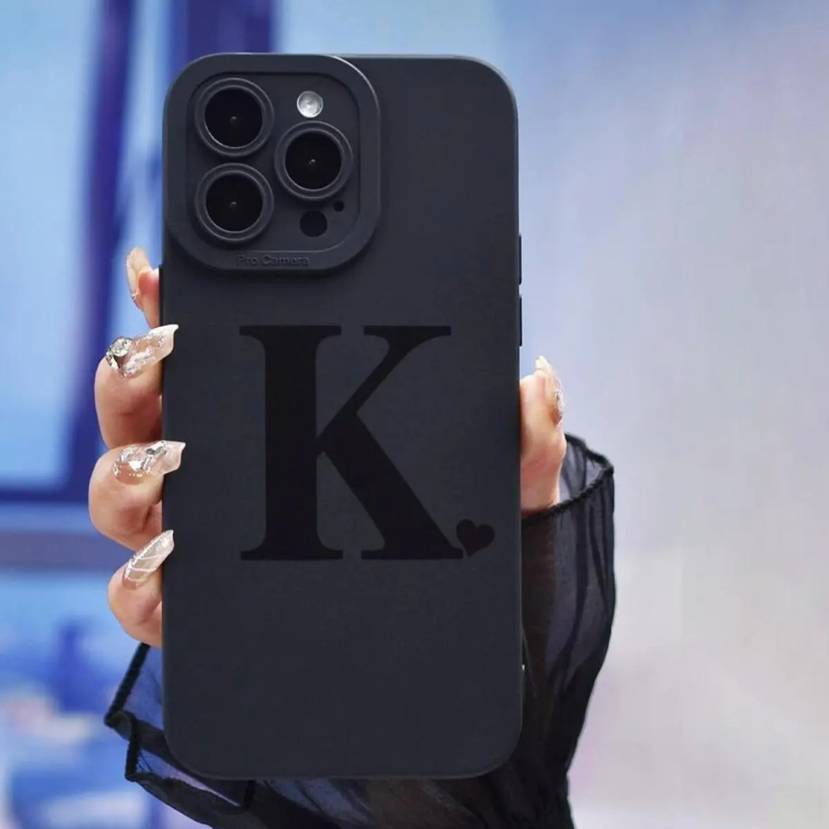 Letter K Pattern Phone Case, 1 Count Anti-fall Mobile Phone Protective Case, Shockproof Phone Cases Compatible With iPhone 7 8 X XR 11 12 13 14 15 Plus 15 Pro Max Protector Screen Protector Protection Transparent