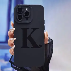 Letter K Pattern Phone Case, 1 Count Anti-fall Mobile Phone Protective Case, Shockproof Phone Cases Compatible With iPhone 16 Pro X XS MAX 11 12 13 14 15 Plus Series Case phone  case iphone 16  case