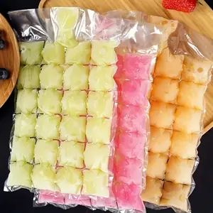 10/30/50pcs Disposable Self-Seal Ice Cube Bags, Easy Fill Funnel Design, Perfect for Homemade Popsicles Fruits Melon Balls, Summer Ice Making