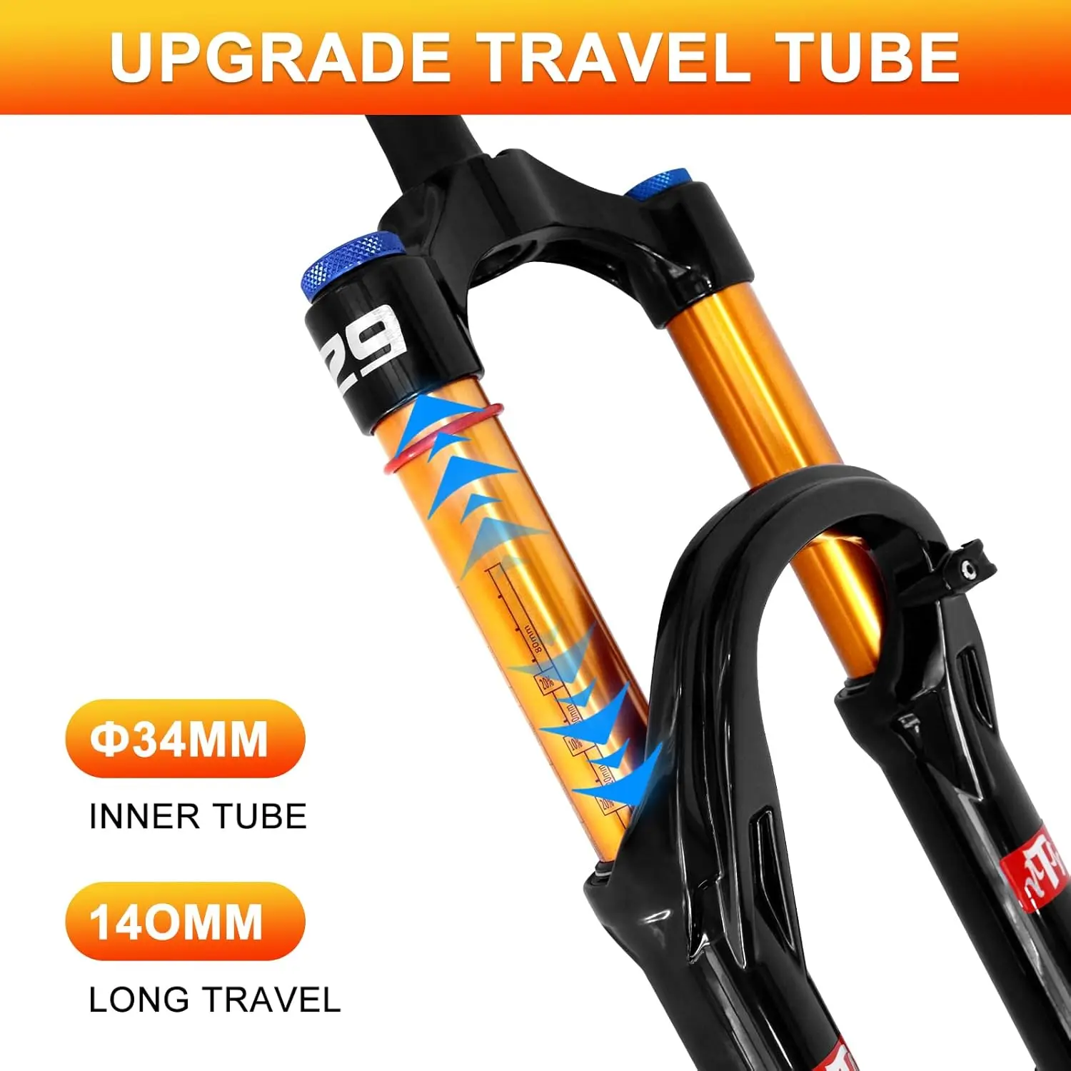 ZTZ 26/27.5/29 inch MTB Air Suspension Fork, Upgraded 34mm