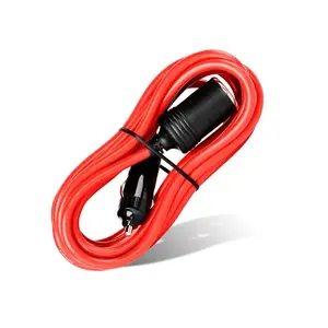 Nilight 6FT Socket Extension Cord Cable 12V/24V (Red)