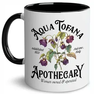 Aqua Tofana Apothecary Herb Mug, Vintage Witchy Mug, Women Cup, Girl's Power Mug, Accent 11Oz Ceramic Mugs