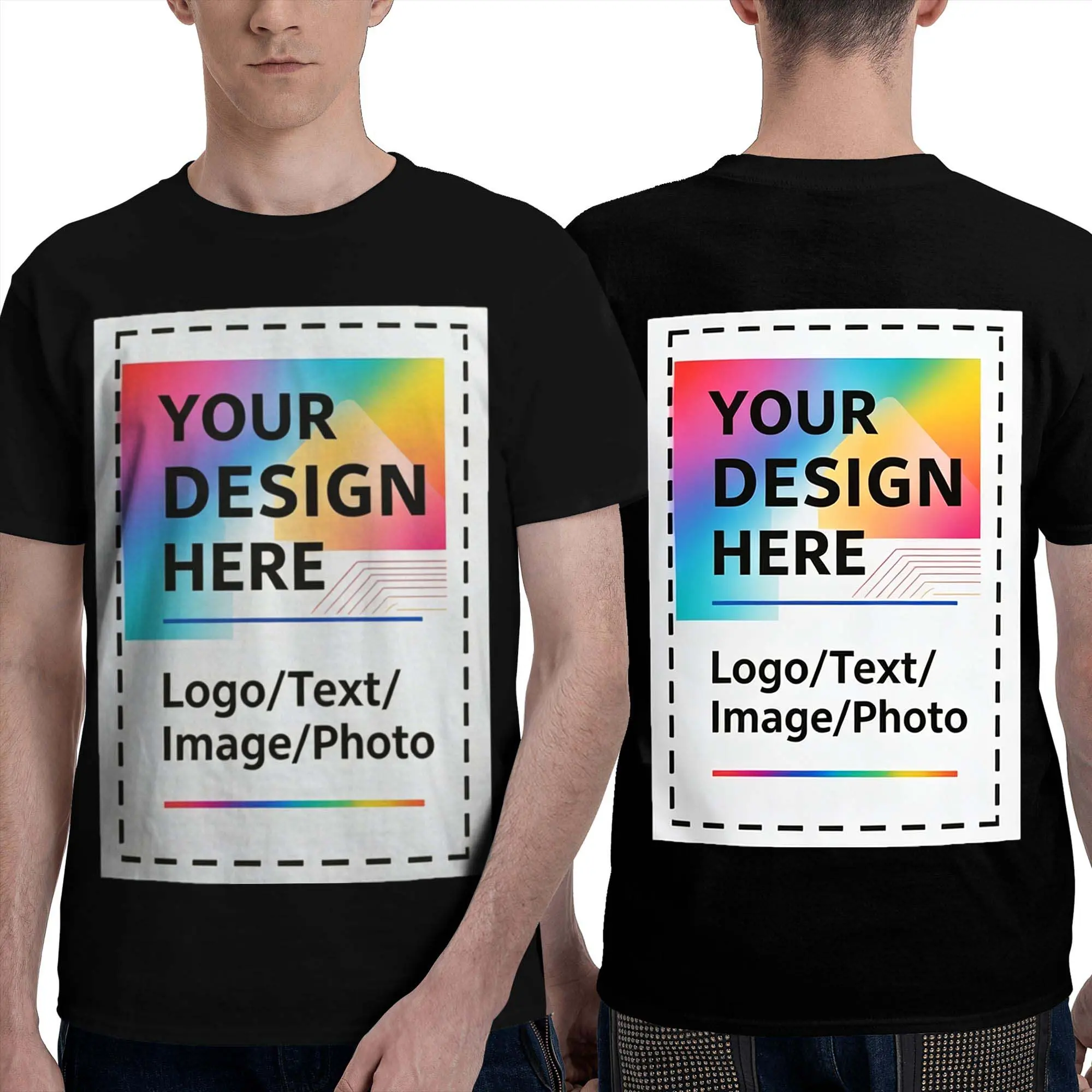 Custom T-Shirt with Your Image Text Logo Design Your Own Personalized Cotton T-Shirts for Men Customized Shirt for Gifts