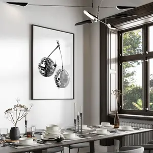 retro disco art print out poster funky disco decor, cherry fruit print y2k poster aesthetic college apartment decor bar cart 70s art prints